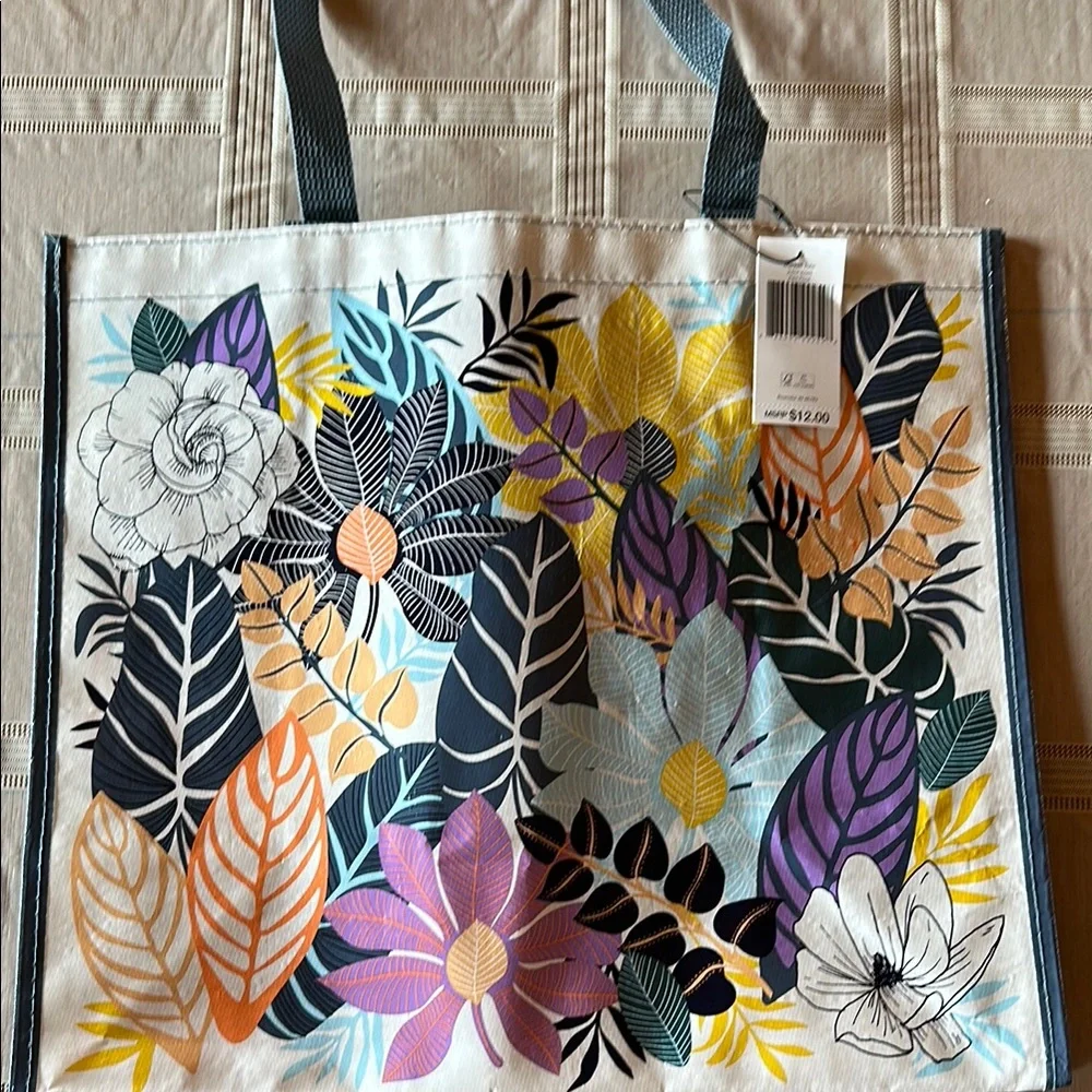 Vera Bradley Palm Floral Market Tote Bag with Multicolor Design NWT - Picture 1 of 10